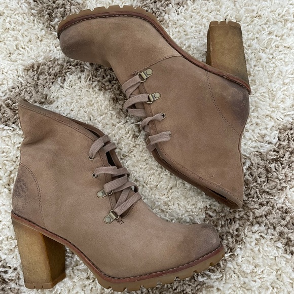 Ugg | Calynda Lace Up Heel Ankle Booties Size 10 - Picture 5 of 12